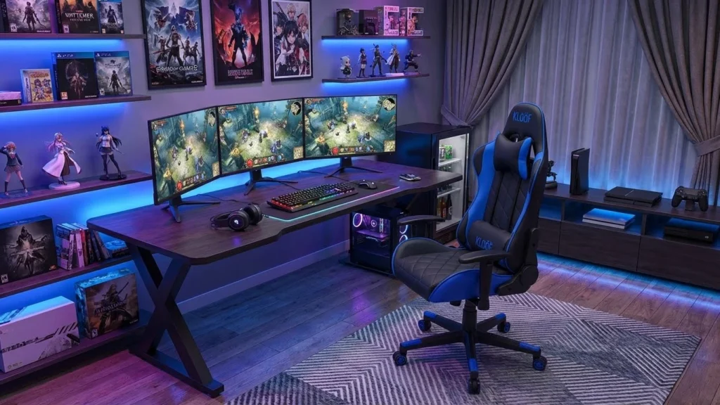 cadeira gamer no quarto